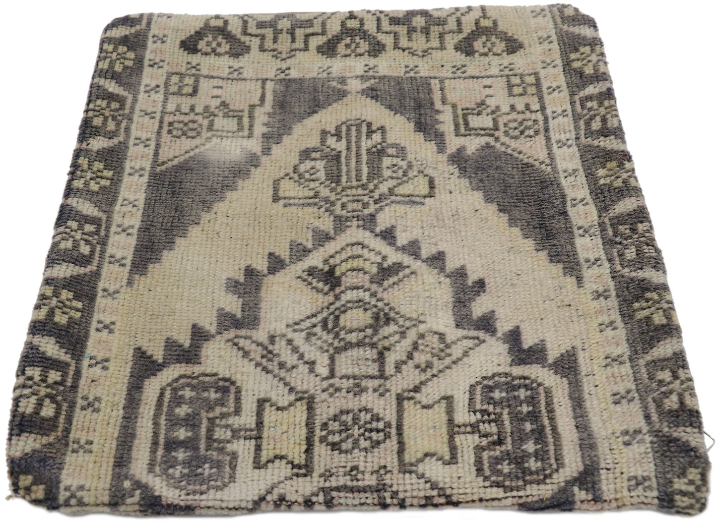 2 x 2 - Beige Vintage Turkish Pillow Rug - 53640