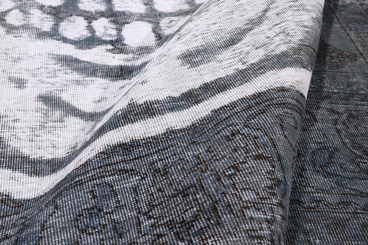 10 x 13 - Charcoal Dark Gray Vintage Persian Overdyed Rug - 80275