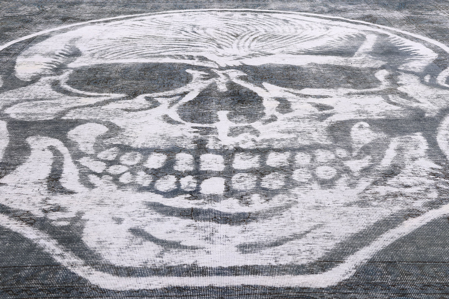 10 x 13 - Charcoal Dark Gray Vintage Persian Overdyed Rug - 80275