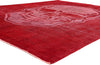 9 x 12 Red Vintage Overdyed Skull Rug 80458
