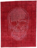 9 x 12 Red Vintage Overdyed Skull Rug 80458