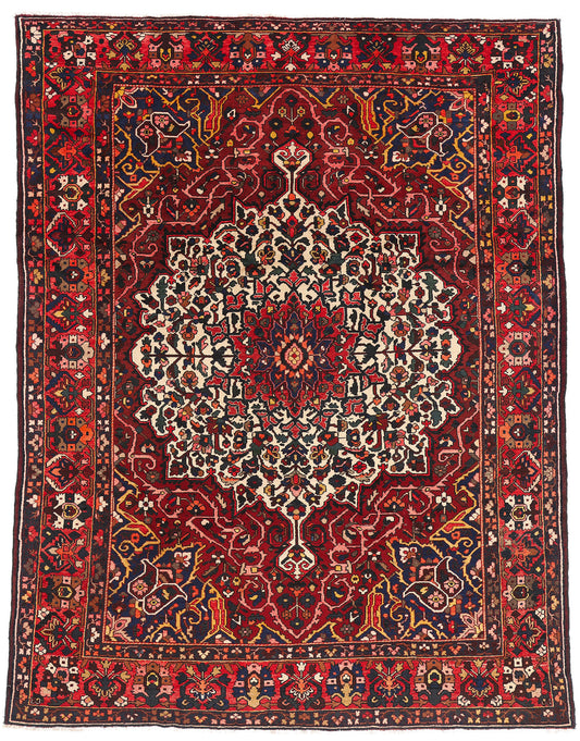 9 x 12 Red Vintage Persian Bakhtiari Rug 61544