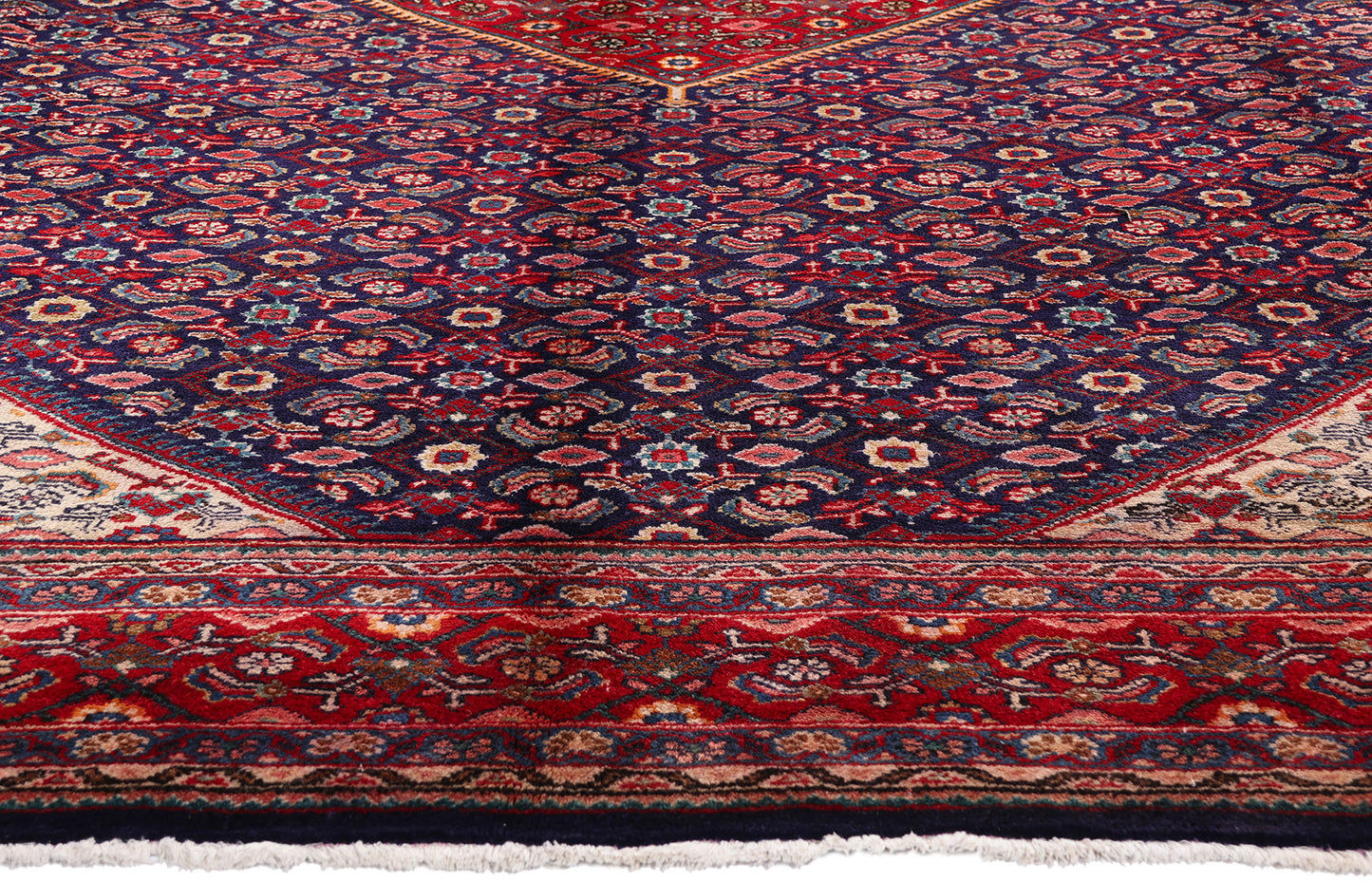 10 x 13 - Navy Blue Vintage Persian Hamadan Rug - 77149
