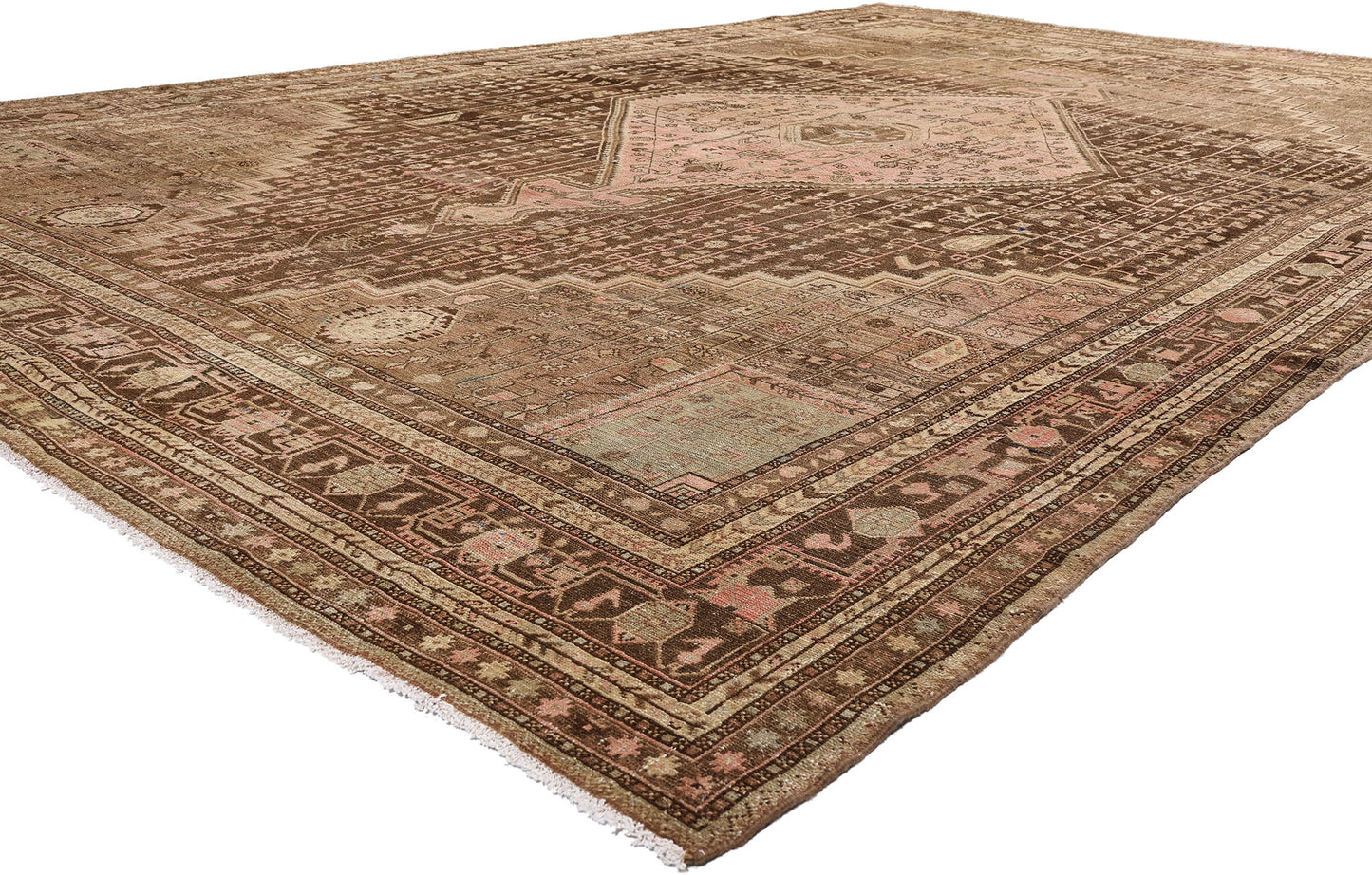 10 x 15 Brown Vintage Persian Malayer Hamadan Rug 61401