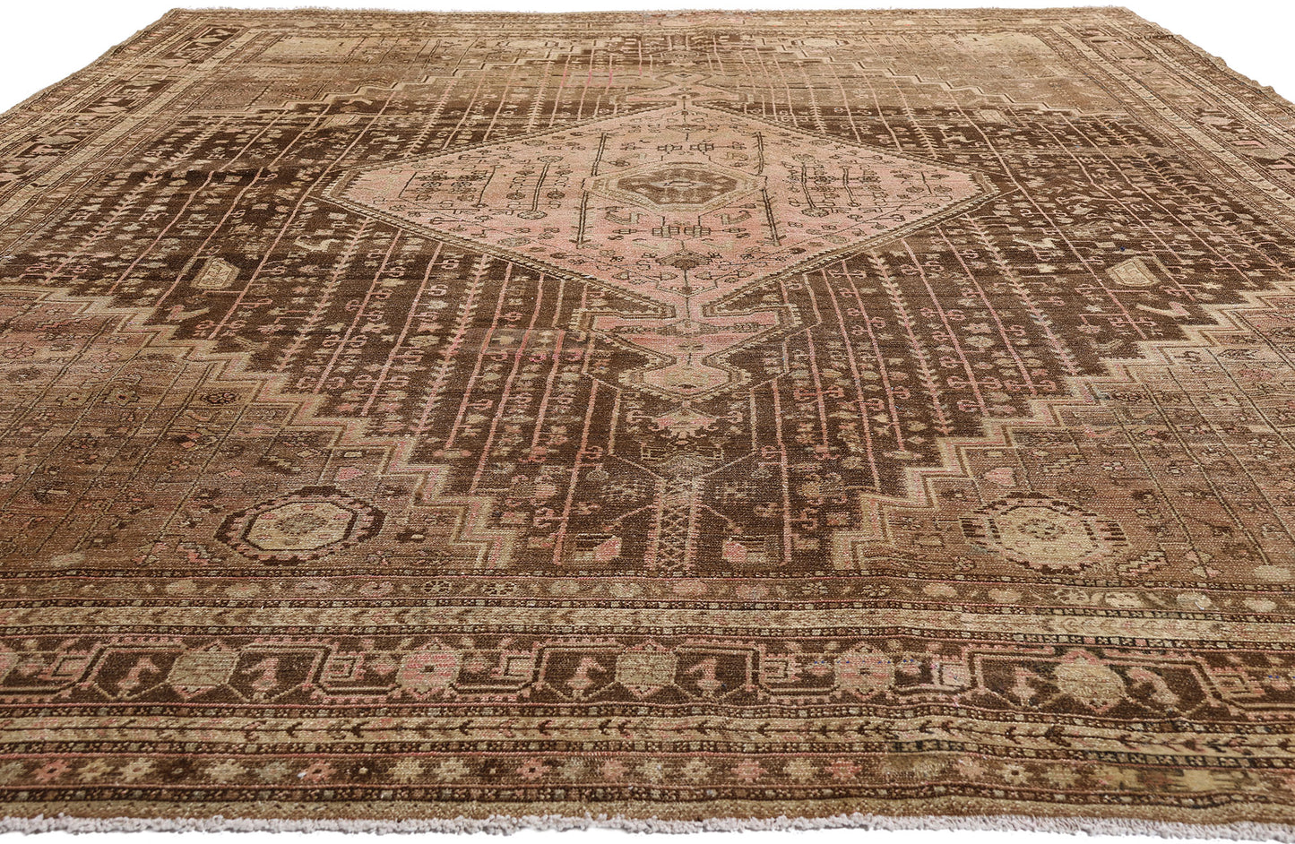 10 x 15 Brown Vintage Persian Malayer Hamadan Rug 61401