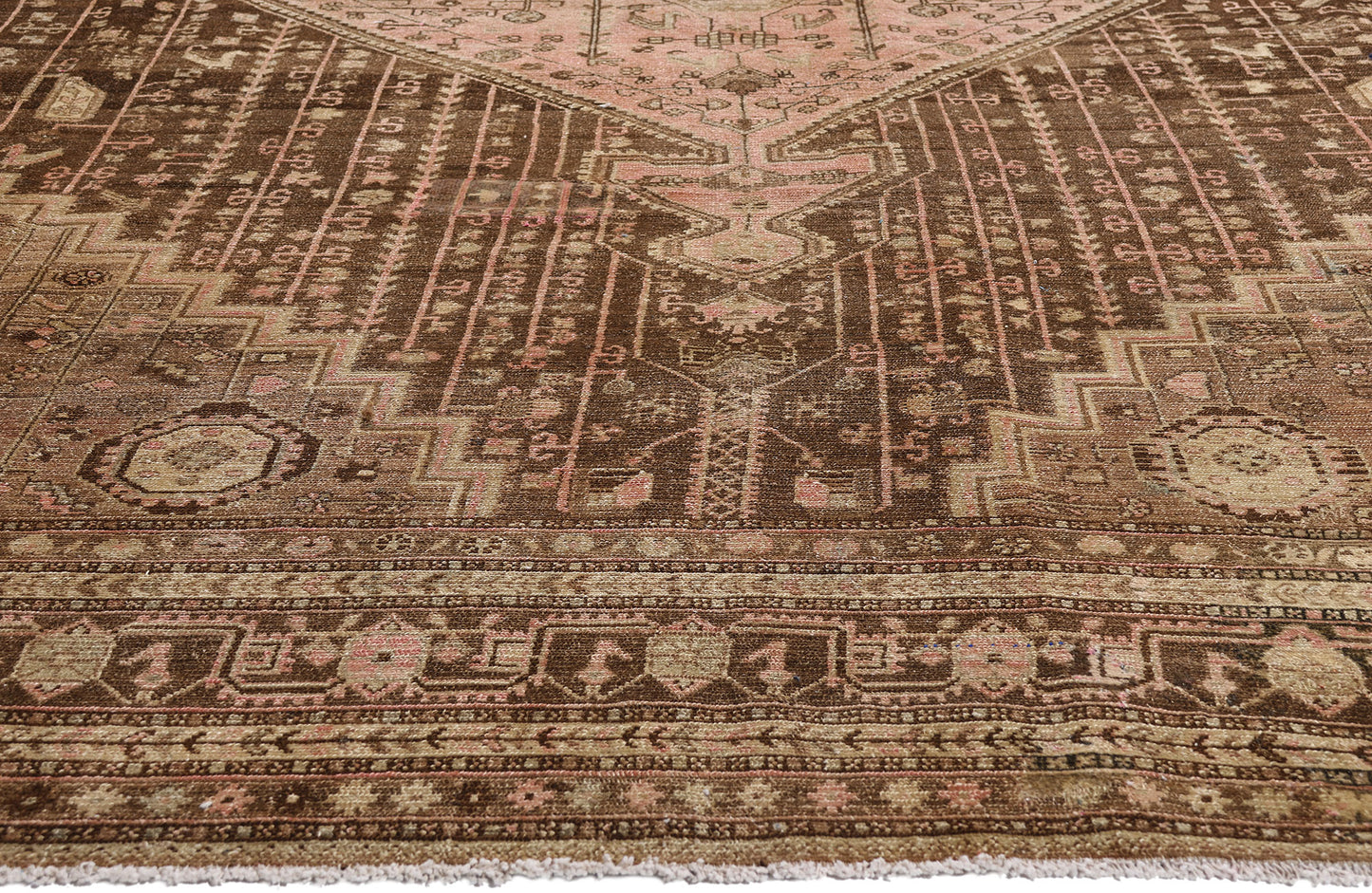 10 x 15 Brown Vintage Persian Malayer Hamadan Rug 61401