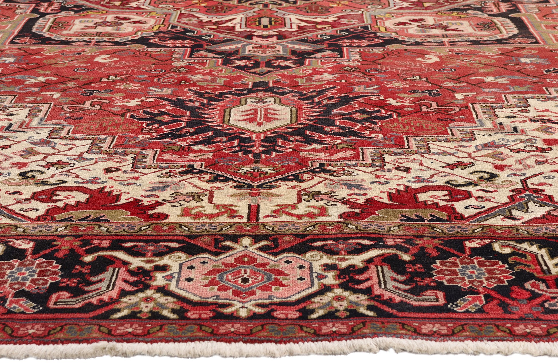 10 x 13 Red Vintage Persian Heriz Rug 79294