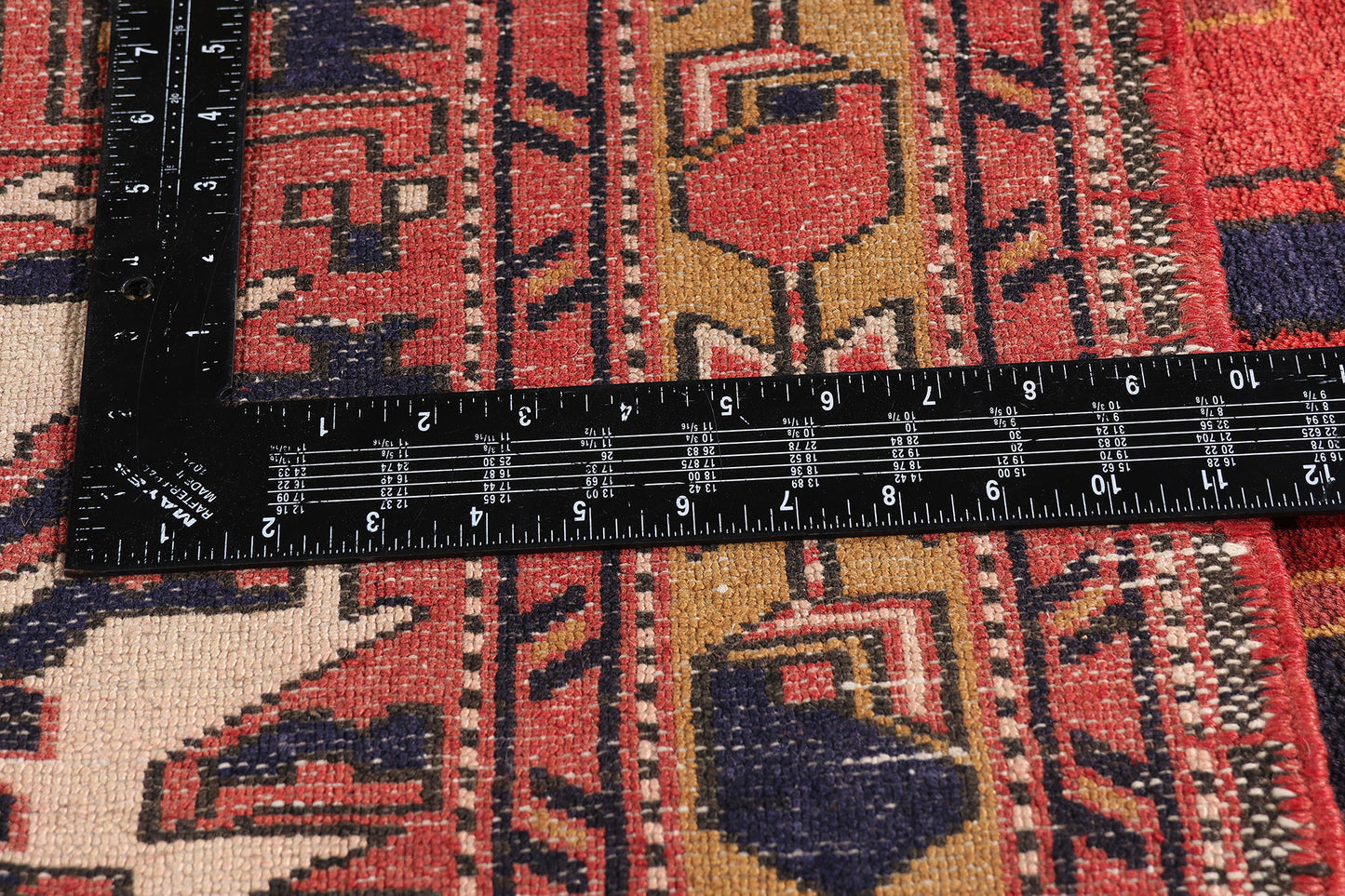 4 x 11 Red Vintage Persian Heriz Rug 61501