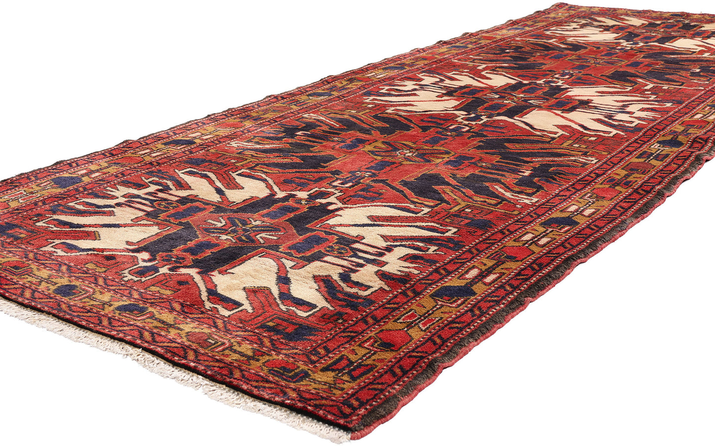 4 x 11 Red Vintage Persian Heriz Rug 61501