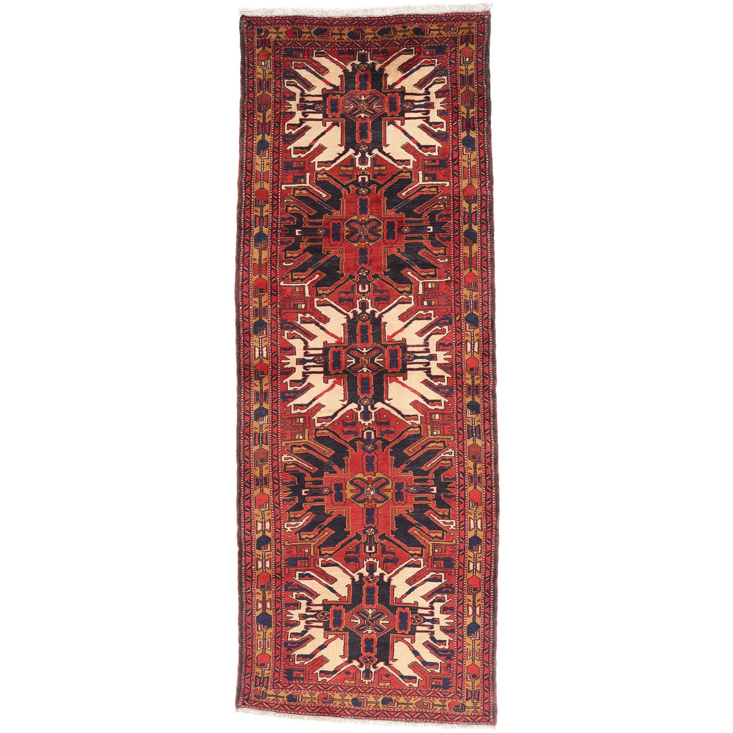 4 x 11 Red Vintage Persian Heriz Rug 61501