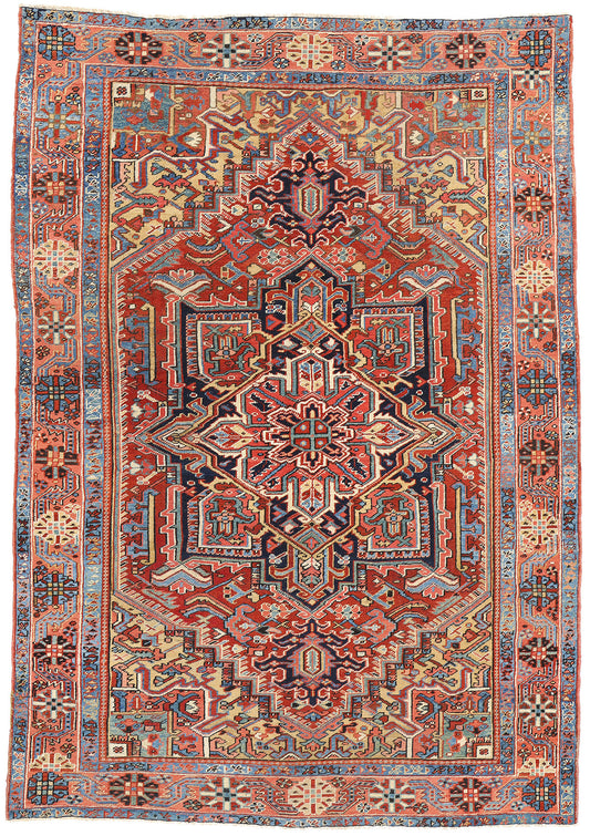 8 x 11 Antique Persian Heriz Rug 90007