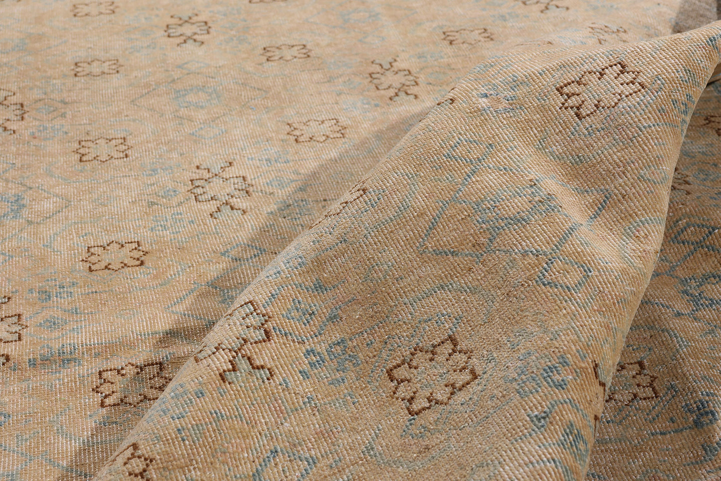 9 x 13 Tan Vintage Persian Mahal Rug 61397