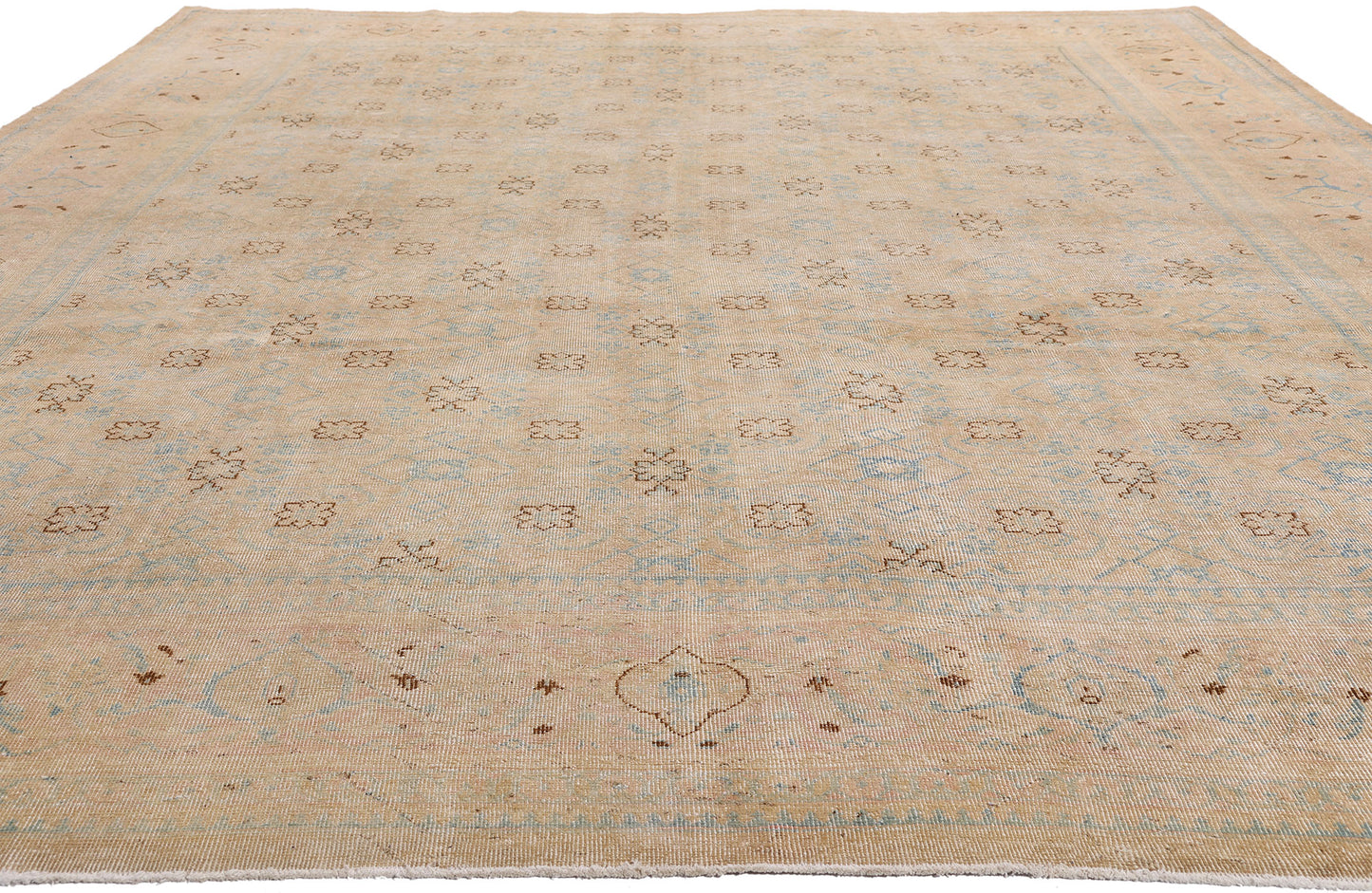 9 x 13 Tan Vintage Persian Mahal Rug 61397