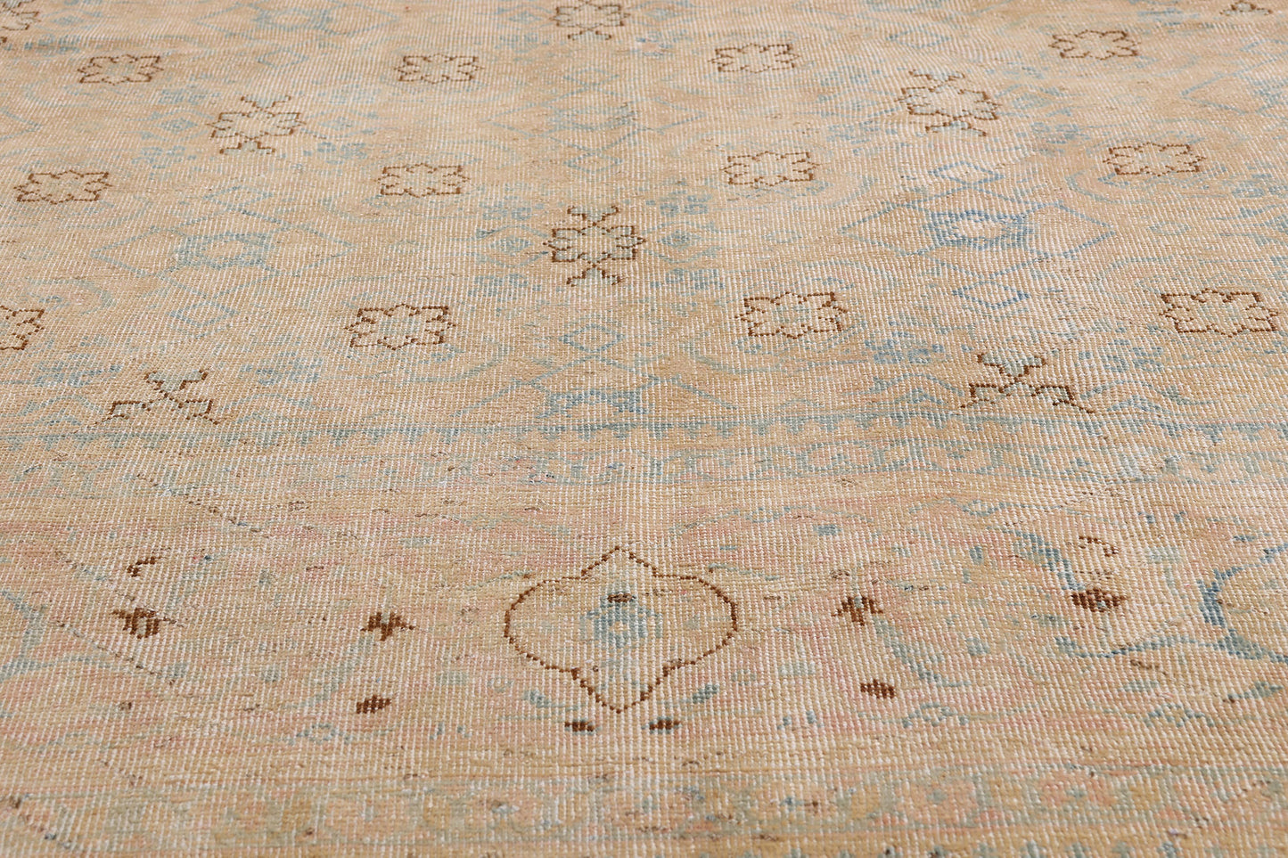 9 x 13 Tan Vintage Persian Mahal Rug 61397