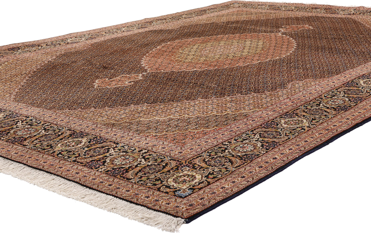 8 x 11 Black Vintage Persian Mahi Tabriz Rug 61436