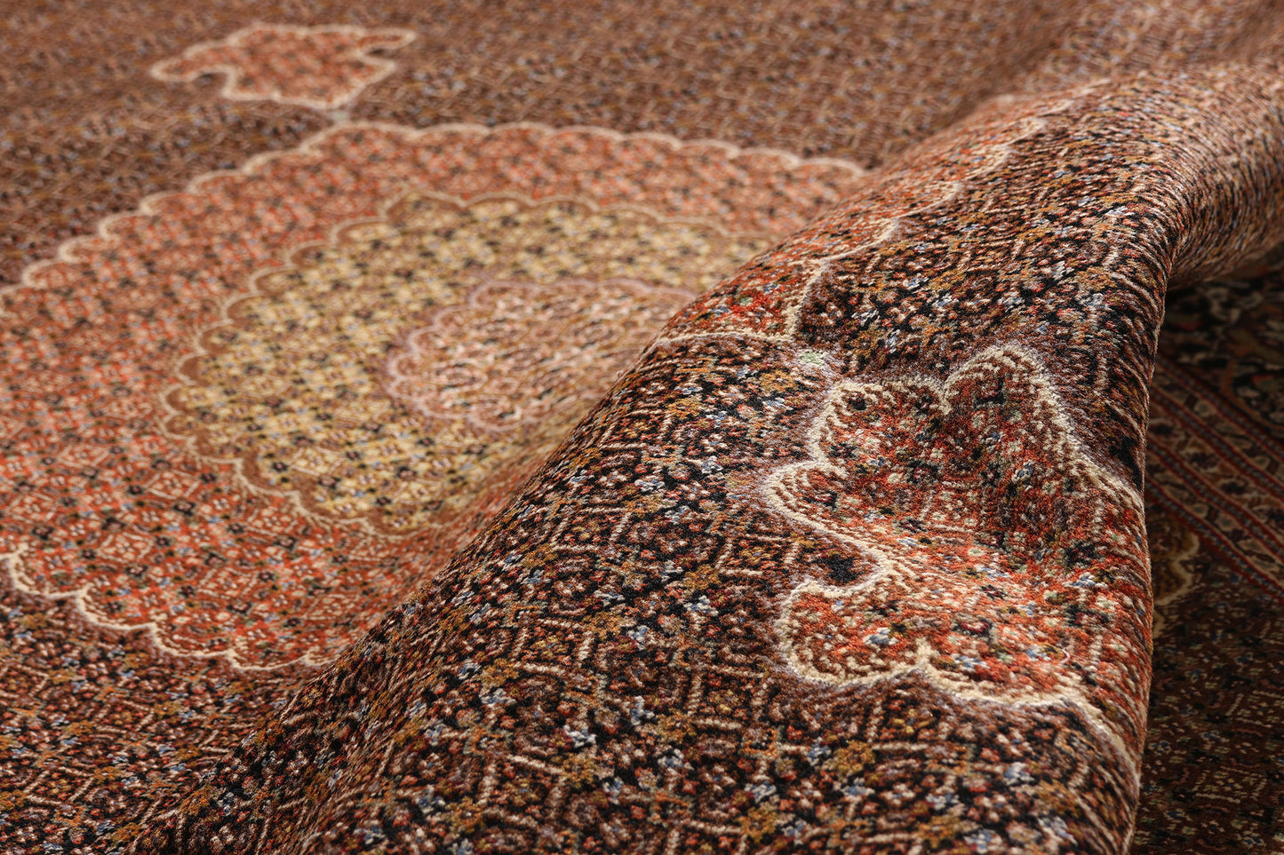 8 x 11 Black Vintage Persian Mahi Tabriz Rug 61436
