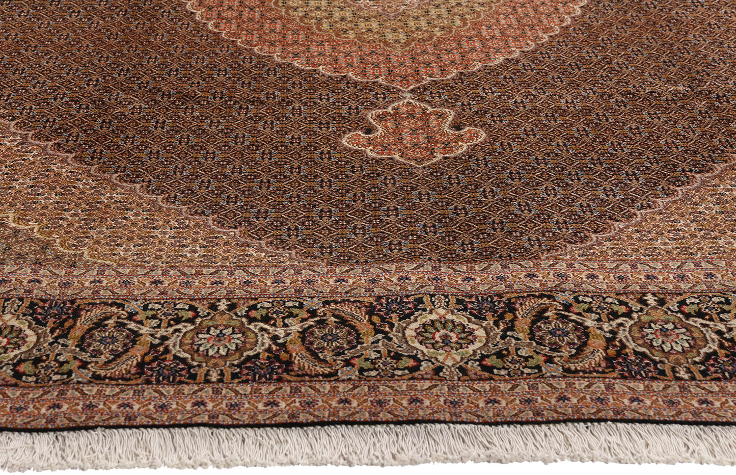 8 x 11 Black Vintage Persian Mahi Tabriz Rug 61436