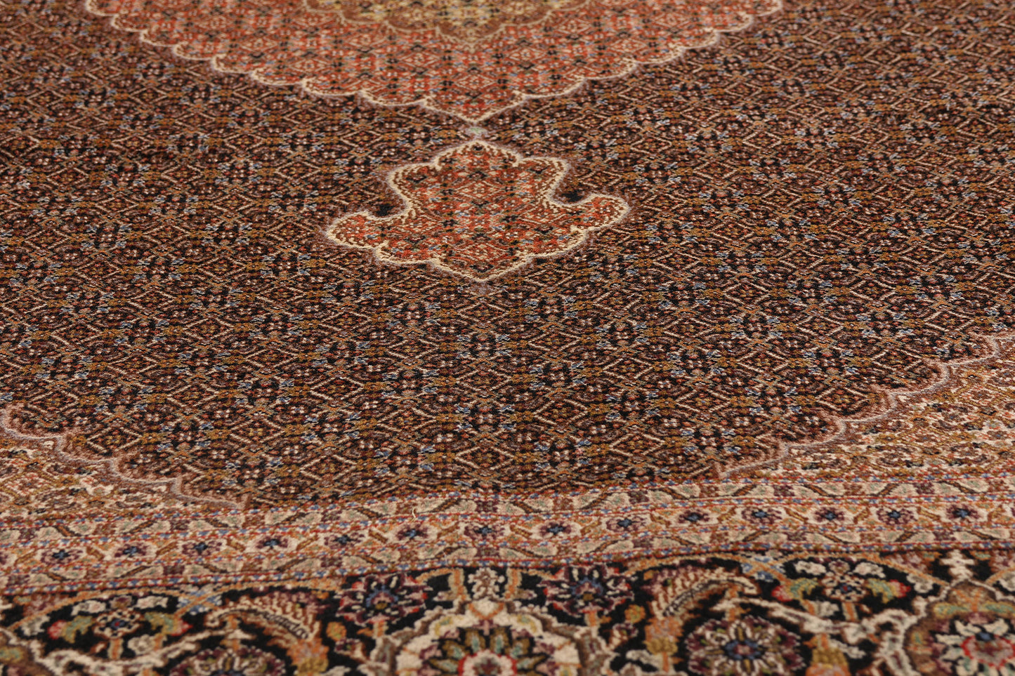 8 x 11 Black Vintage Persian Mahi Tabriz Rug 61436
