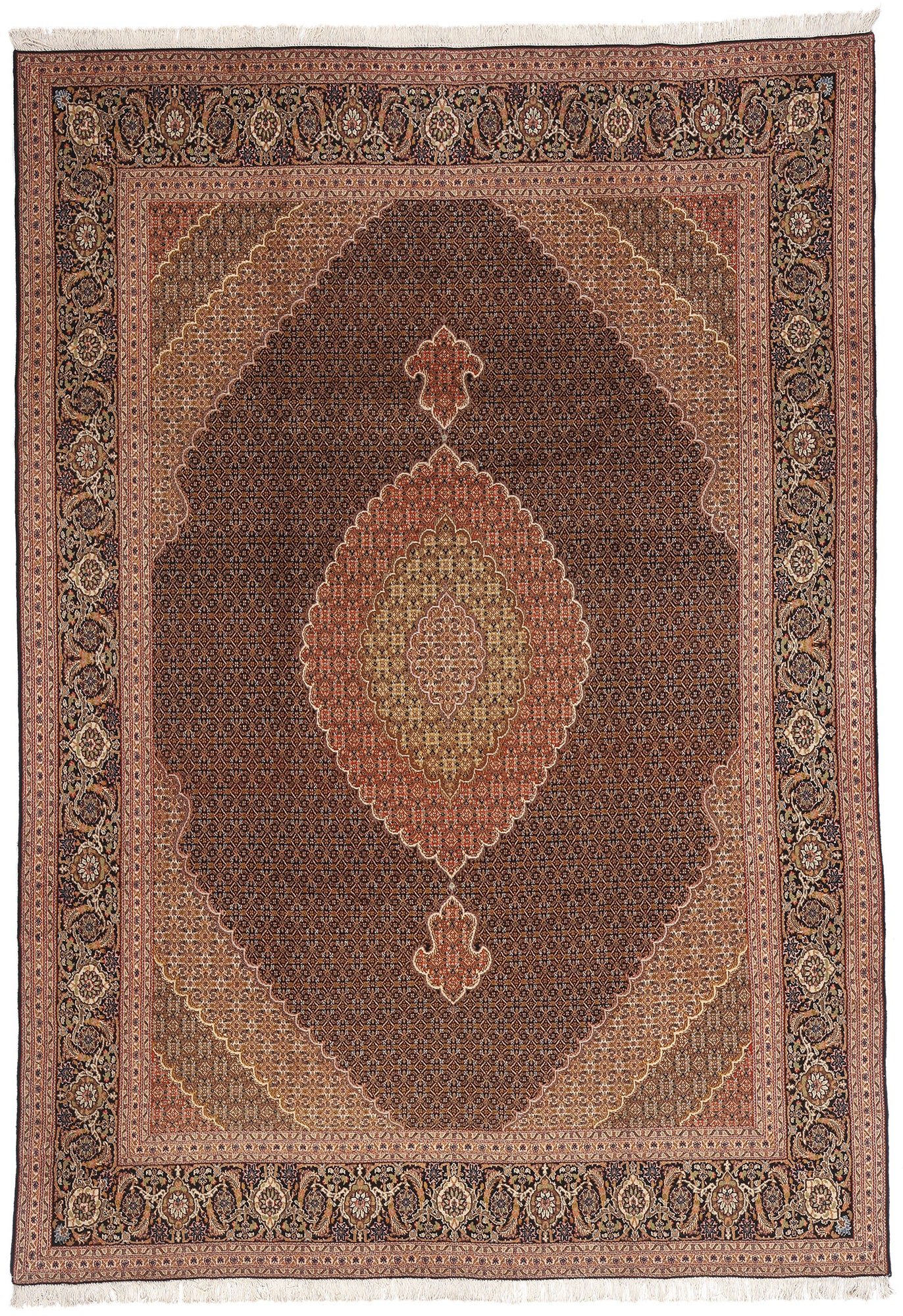 8 x 11 Black Vintage Persian Mahi Tabriz Rug 61436