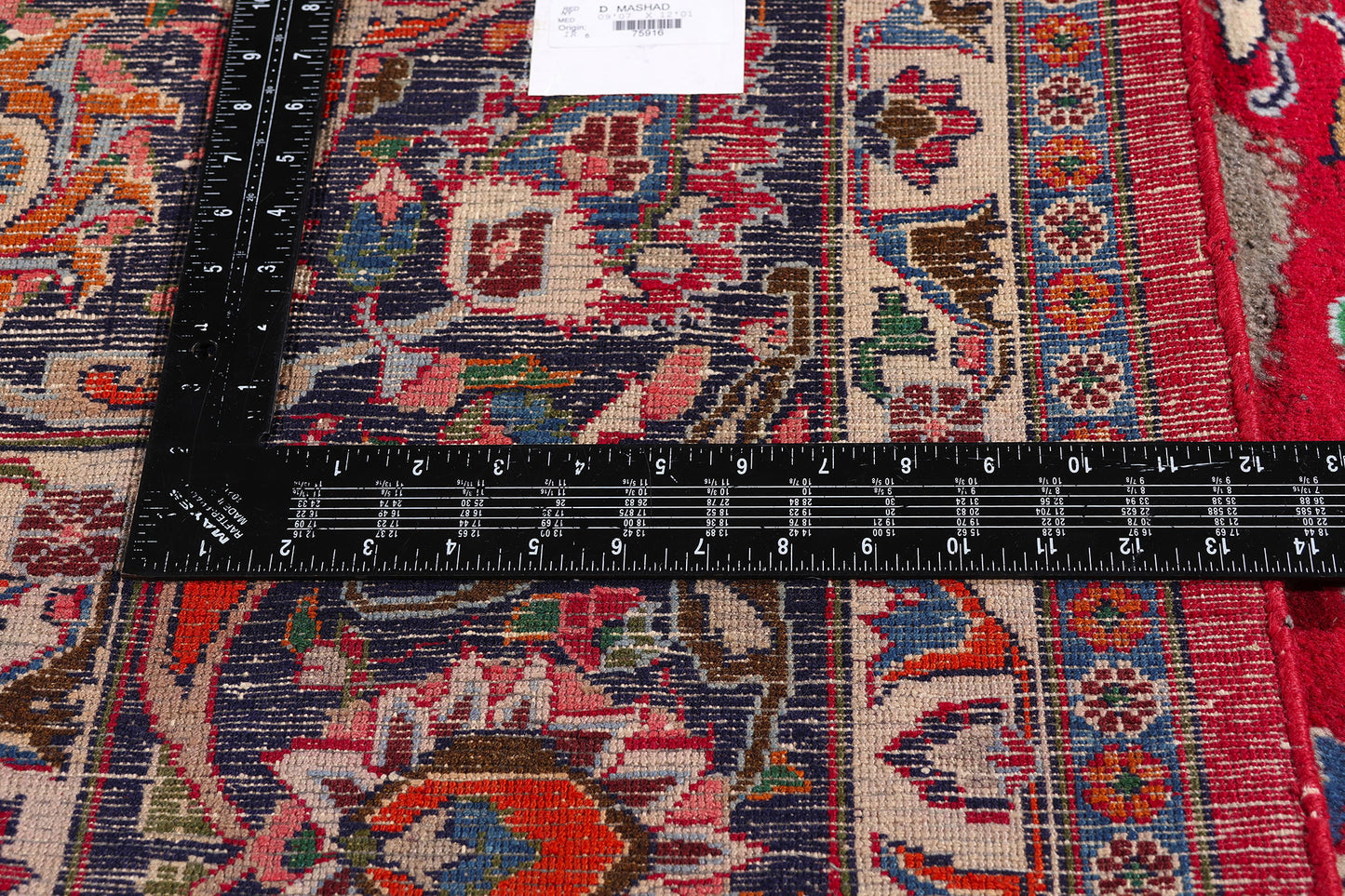 10 x 12 - Red Vintage Persian Mashhad Rug - 75916