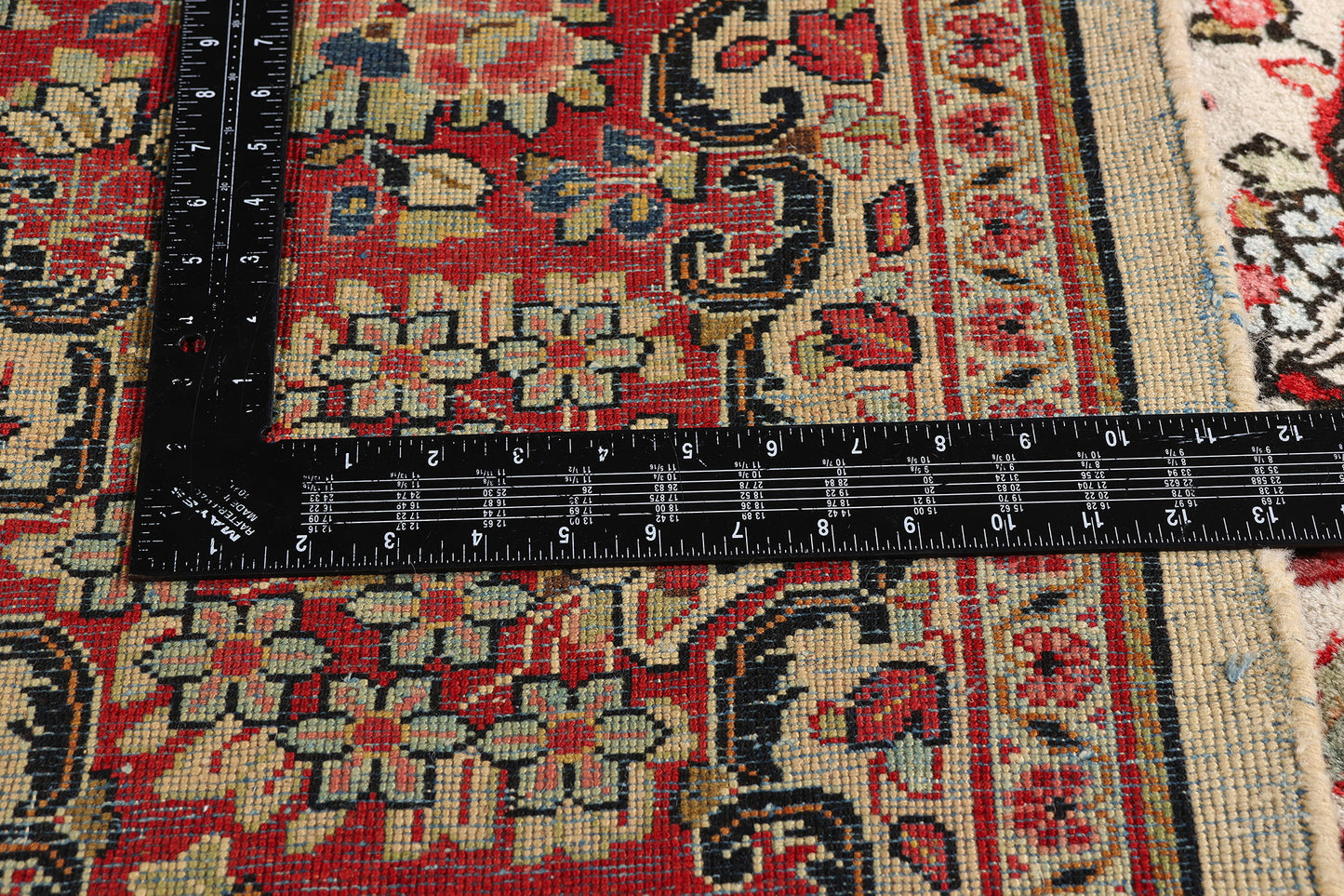 9 x 12 Ivory Vintage Persian Sarouk Rug 78163