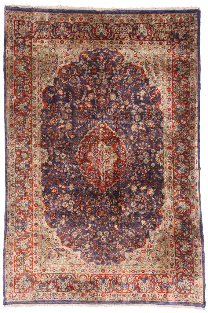 4 x 6 Vintage Persian Silk Qum Rug 79243