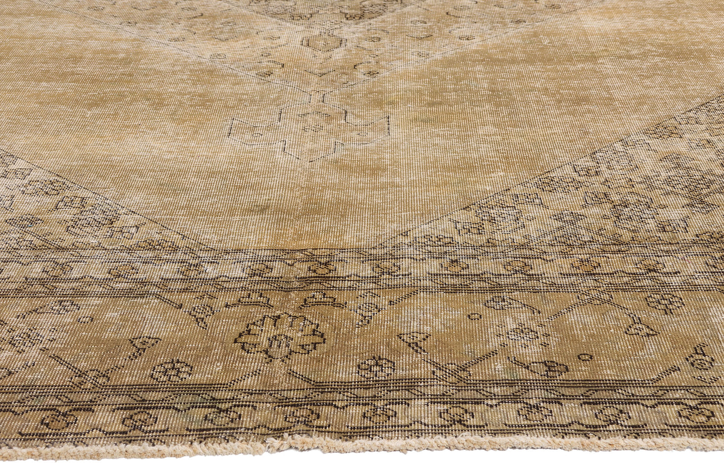 10 x 12 - Brown Vintage Persian Tabriz Rug - 80309