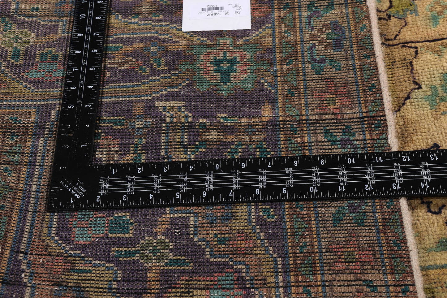 10 x 13 - Brown Vintage Persian Tabriz Rug - 76542