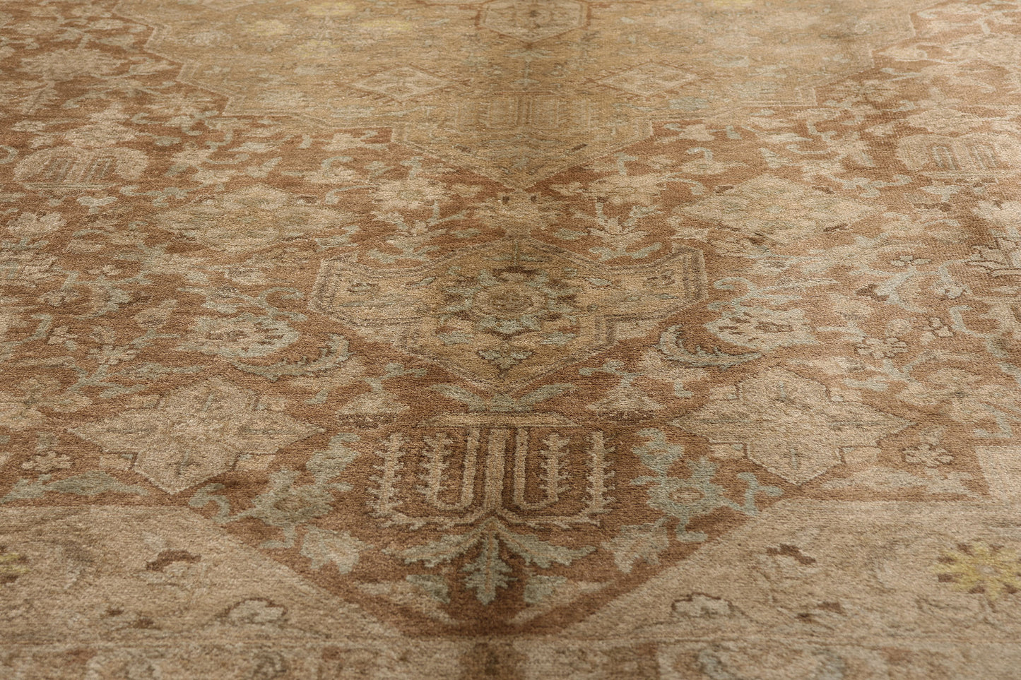10 x 13 - Brown Vintage Persian Tabriz Rug - 75889