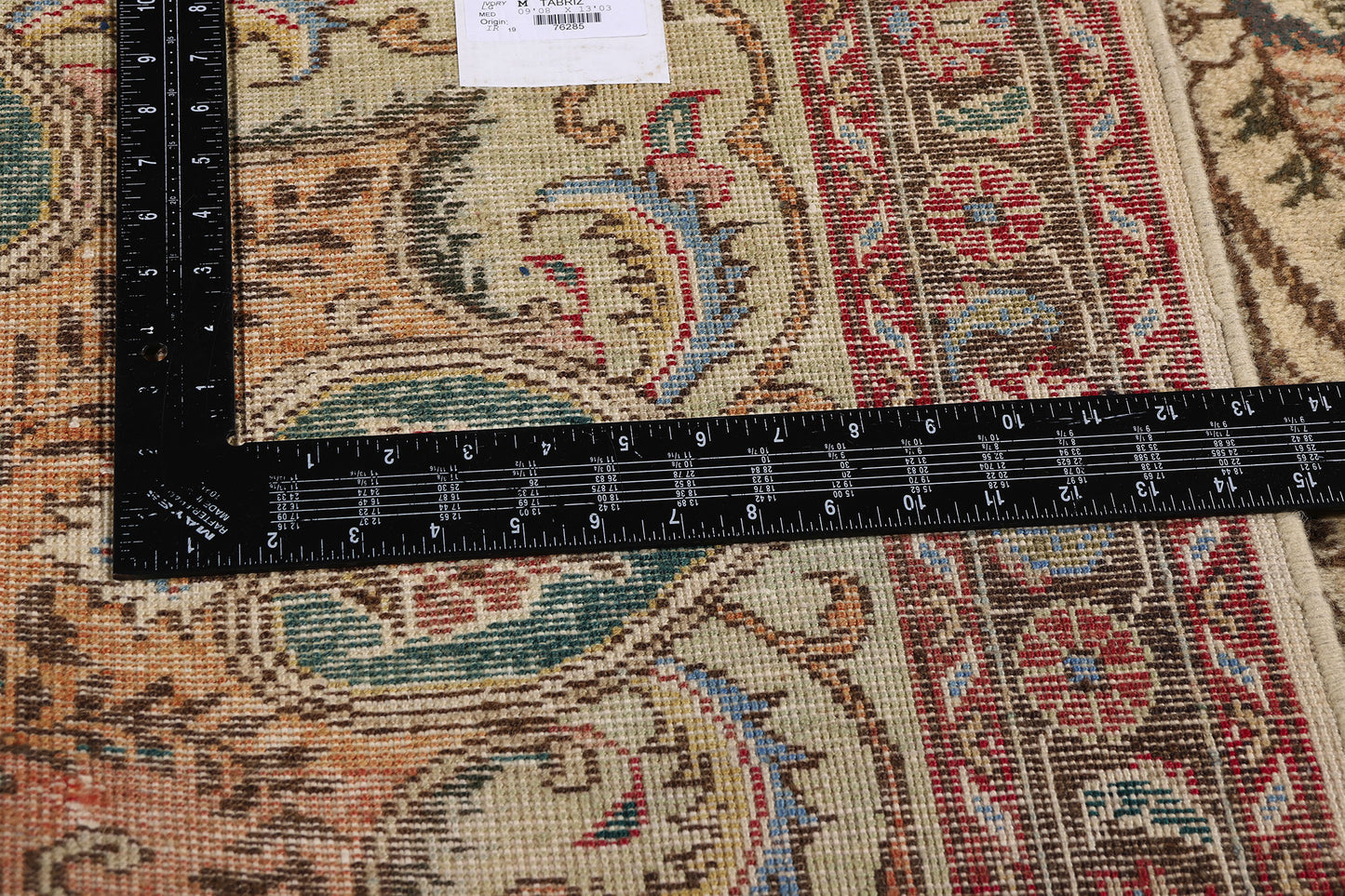 10 x 13 - Brown Vintage Persian Tabriz Rug - 76285