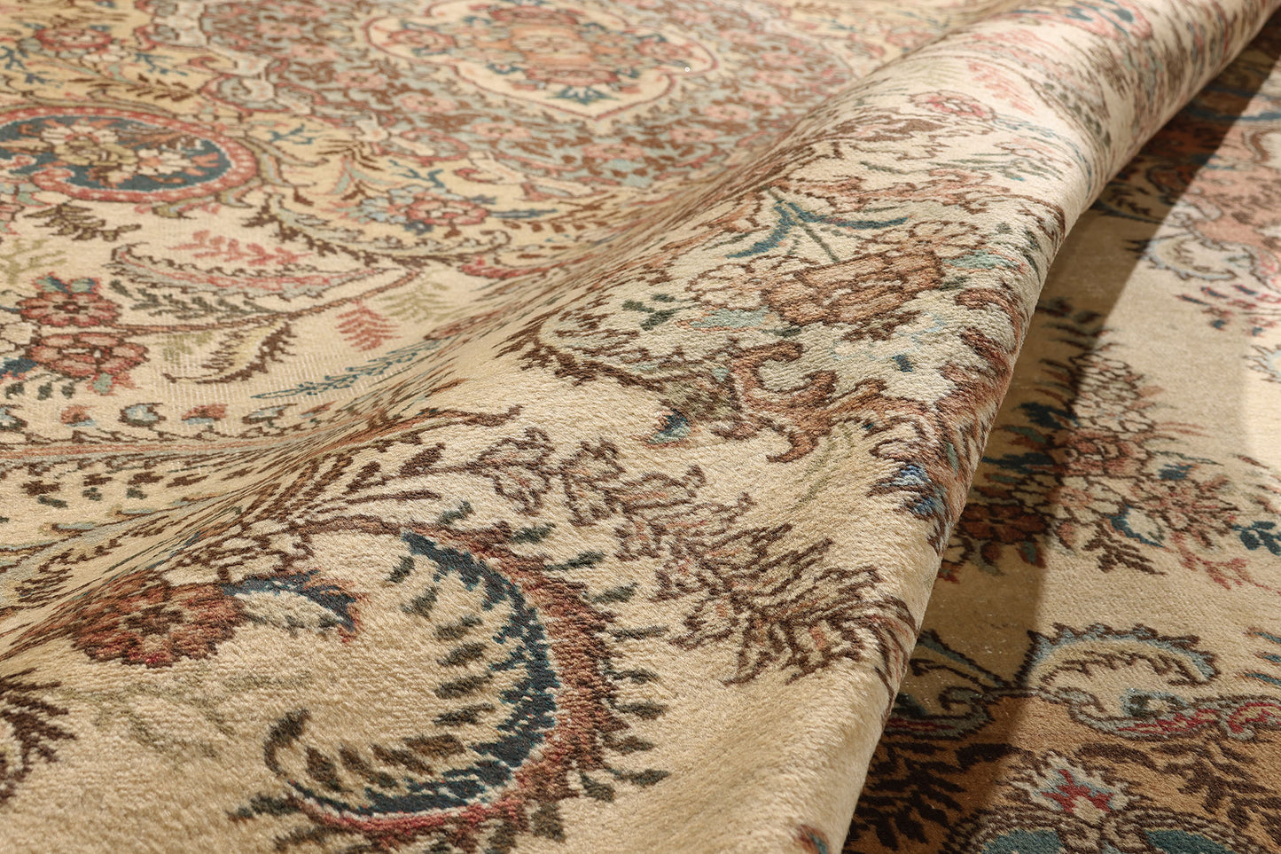 10 x 13 - Brown Vintage Persian Tabriz Rug - 76285