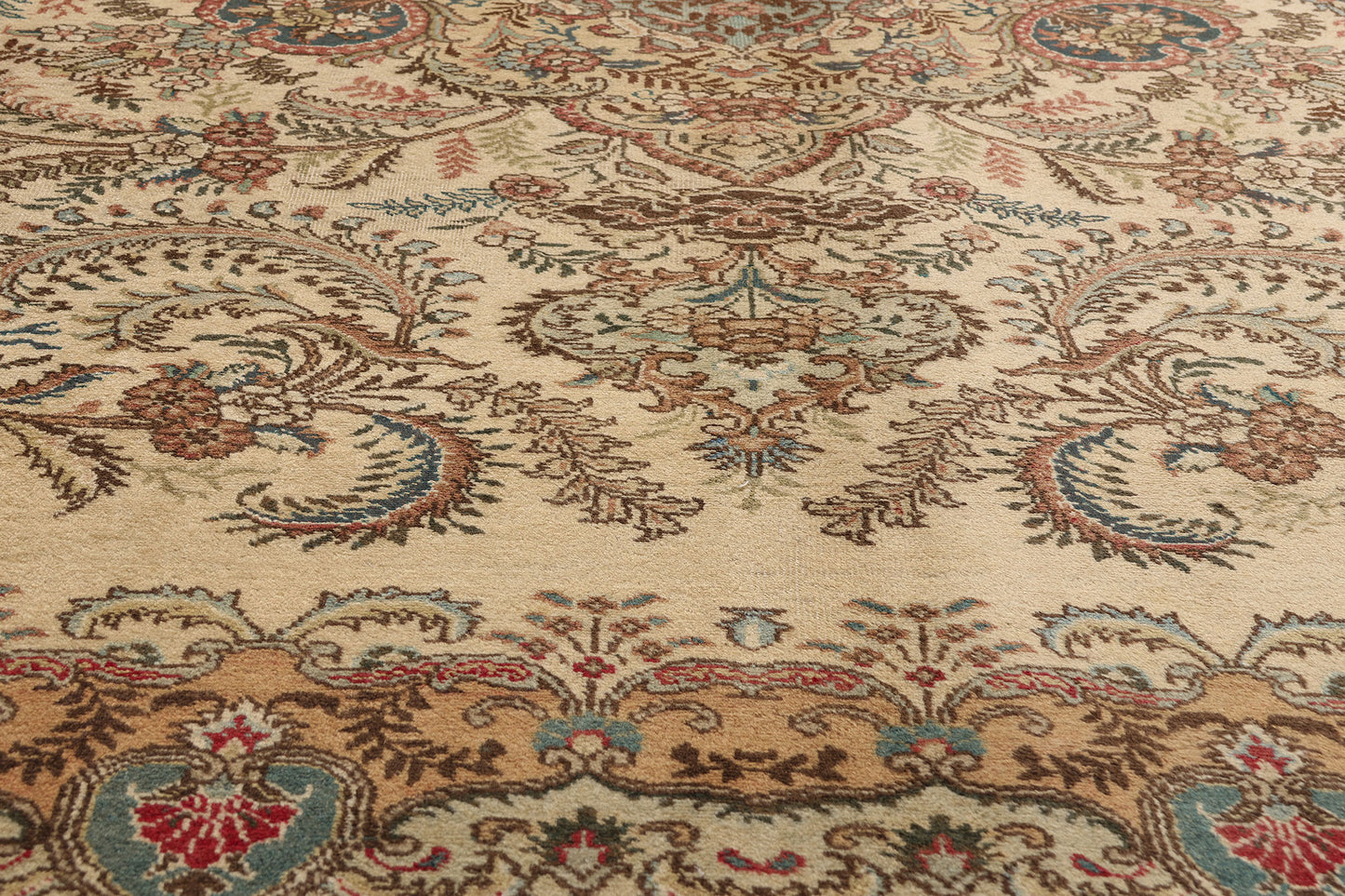 10 x 13 - Brown Vintage Persian Tabriz Rug - 76285