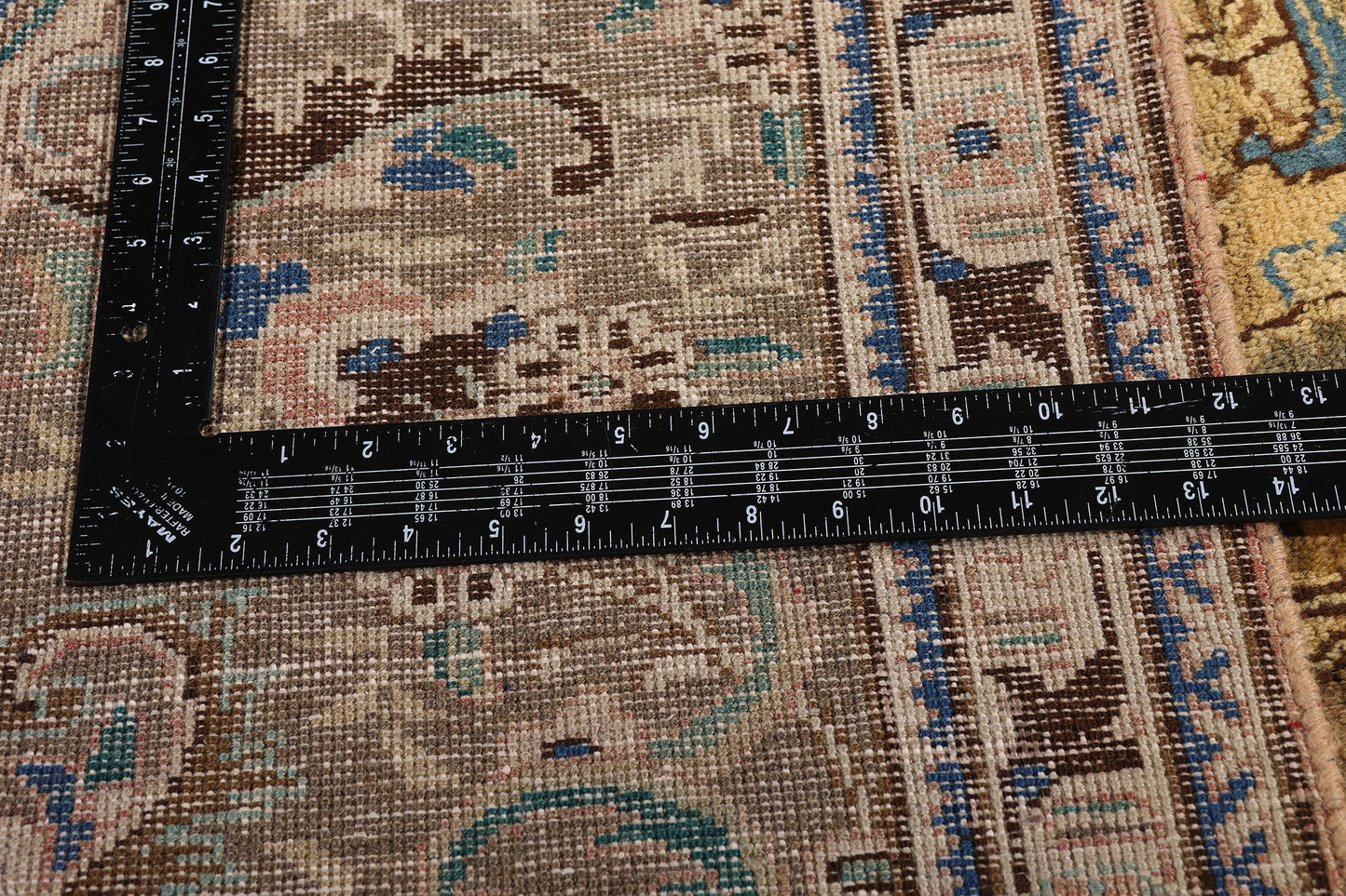 10 x 13 - Brown Vintage Persian Tabriz Rug - 76327