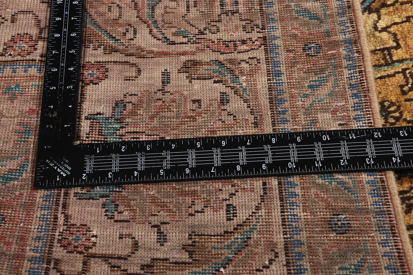 10 x 13 - Brown Vintage Persian Tabriz Rug - 76328