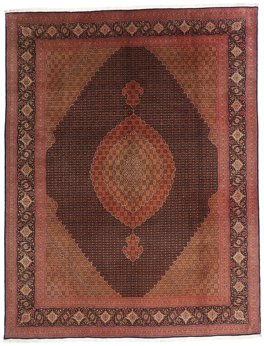 10 x 13 - Rust Vintage Persian Tabriz Rug - 76980