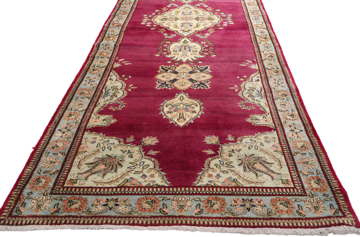 4 x 18 Vintage Persian Tabriz Rug 61356