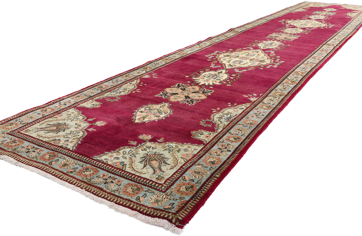 4 x 18 Vintage Persian Tabriz Rug 61369