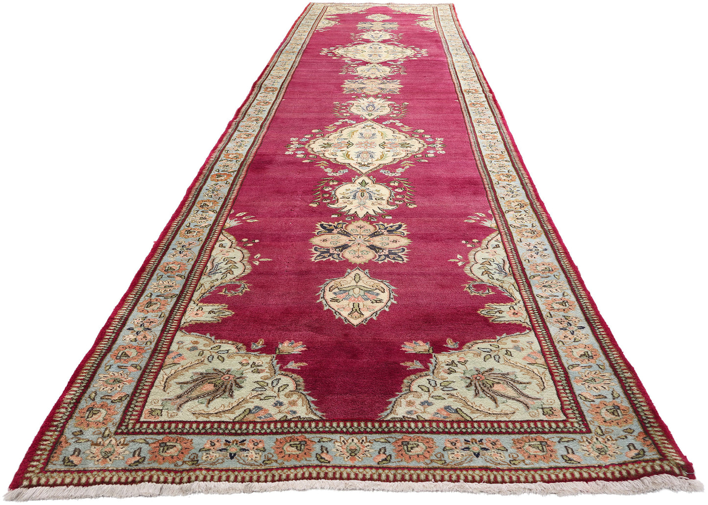 4 x 18 Vintage Persian Tabriz Rug 61369