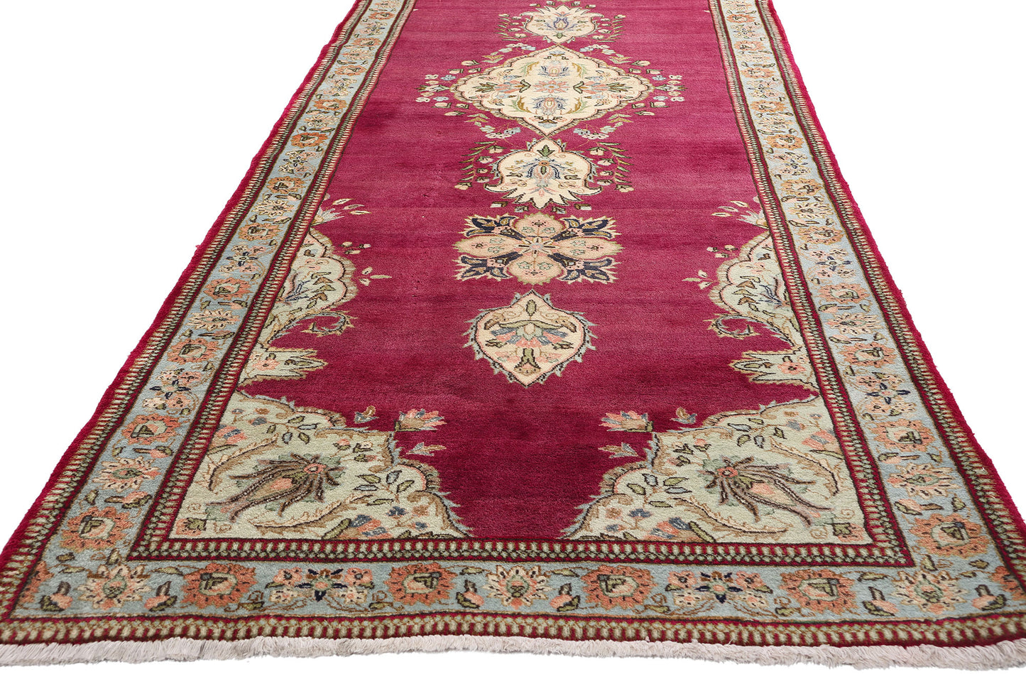 4 x 18 Vintage Persian Tabriz Rug 61369