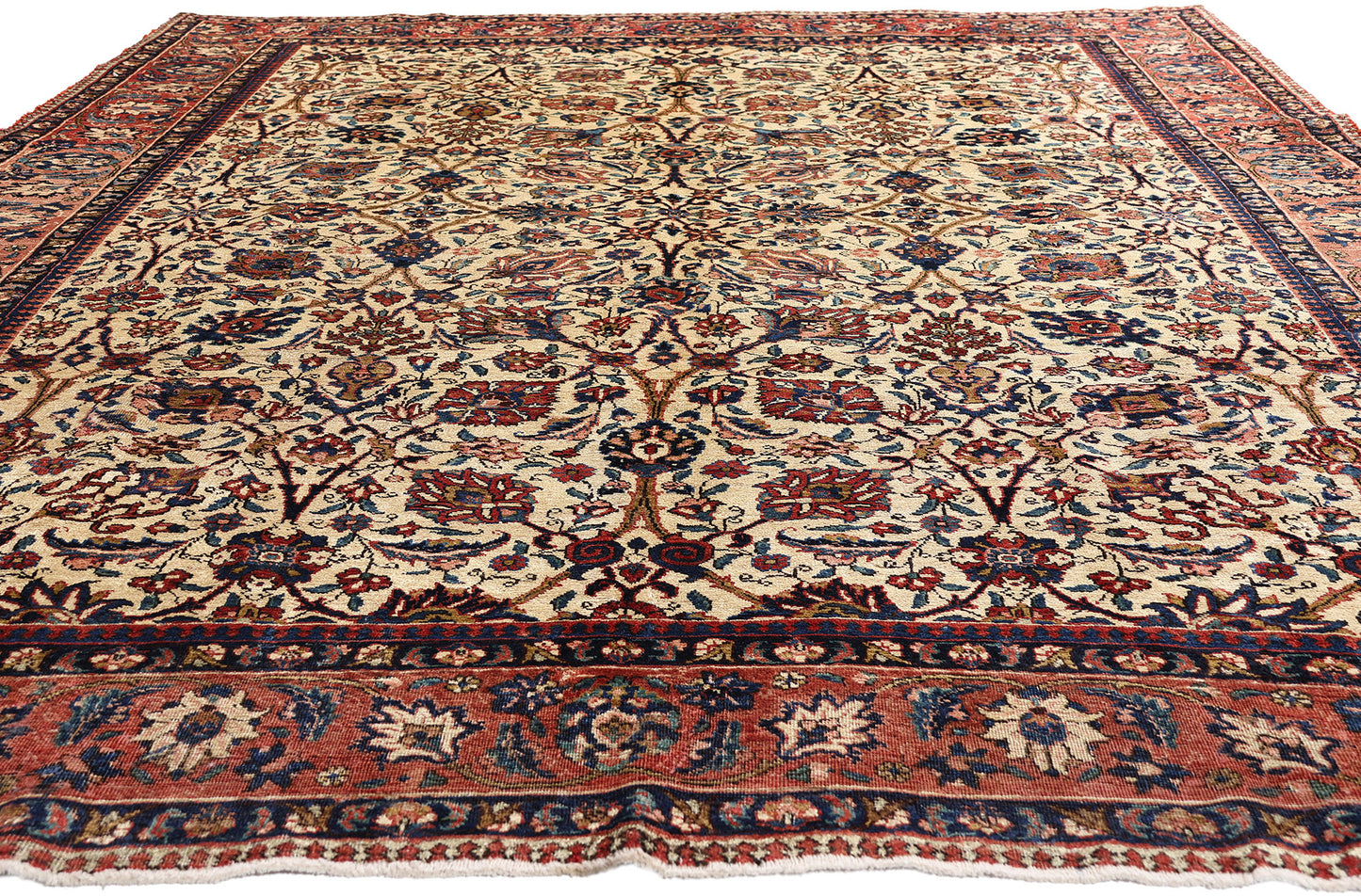 8 x 11 Beige Vintage Persian Tabriz Rug 61408