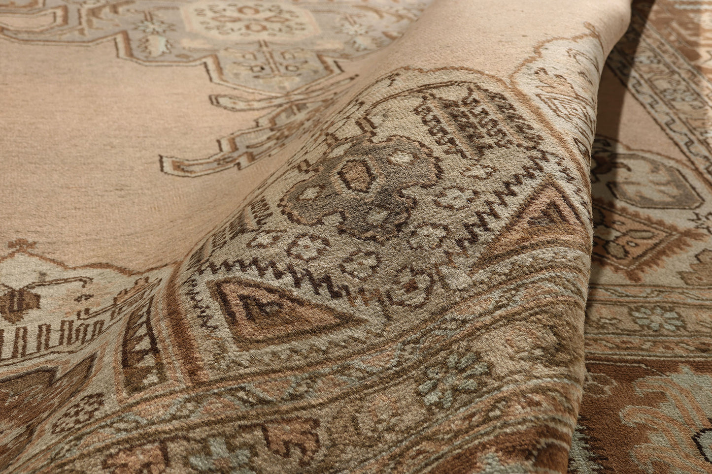 9 x 12 - Brown Vintage Persian Tabriz Rug - 75767