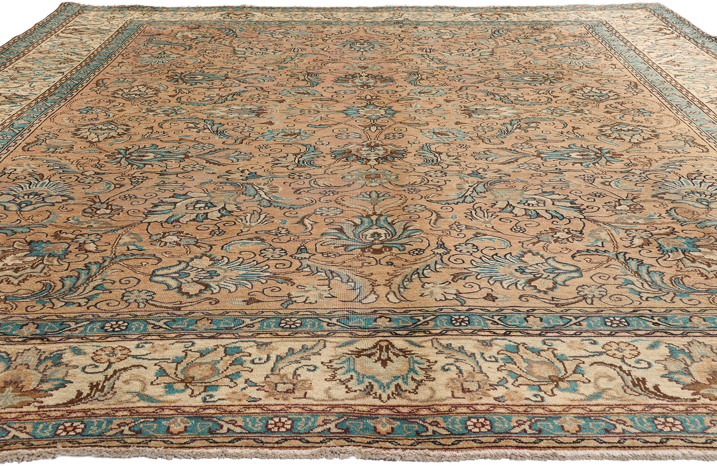 9 x 12 - Brown Vintage Persian Tabriz Rug - 76289
