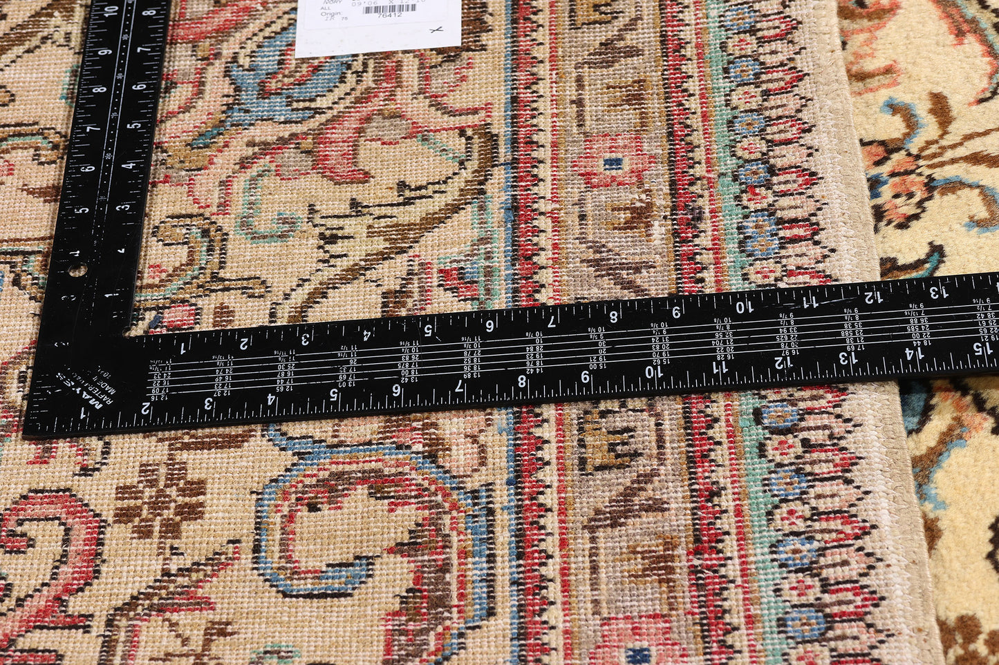 9 x 13 - Beige Vintage Persian Tabriz Rug - 76412
