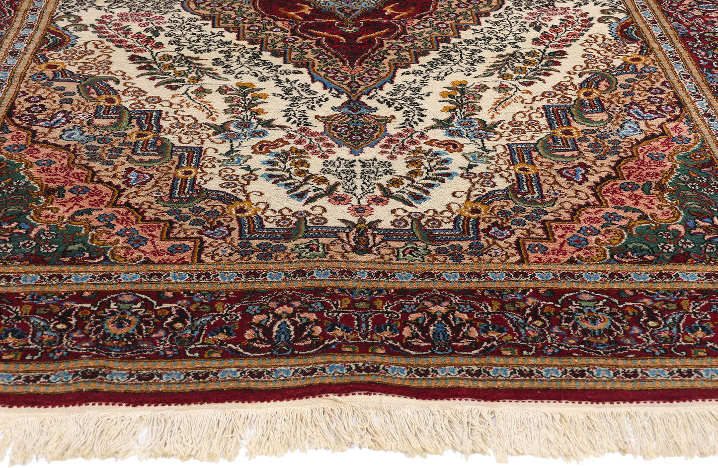 6 x 9 Vintage Persian Yazd Rug 78936