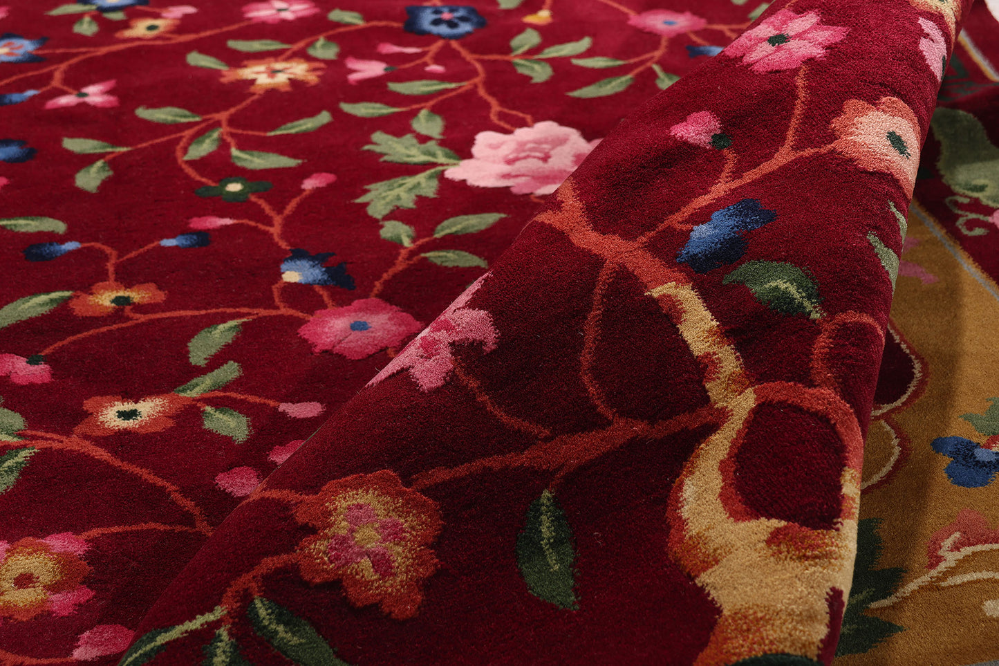 8 x 10 Red Vintage Chinese Art Deco Rug 79326