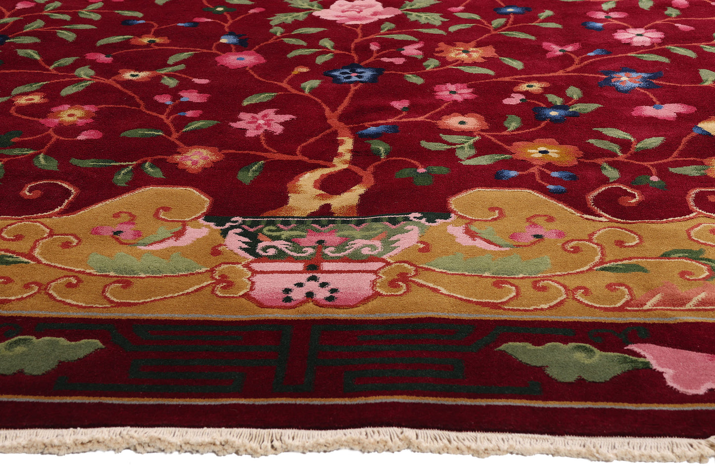 8 x 10 Red Vintage Chinese Art Deco Rug 79326