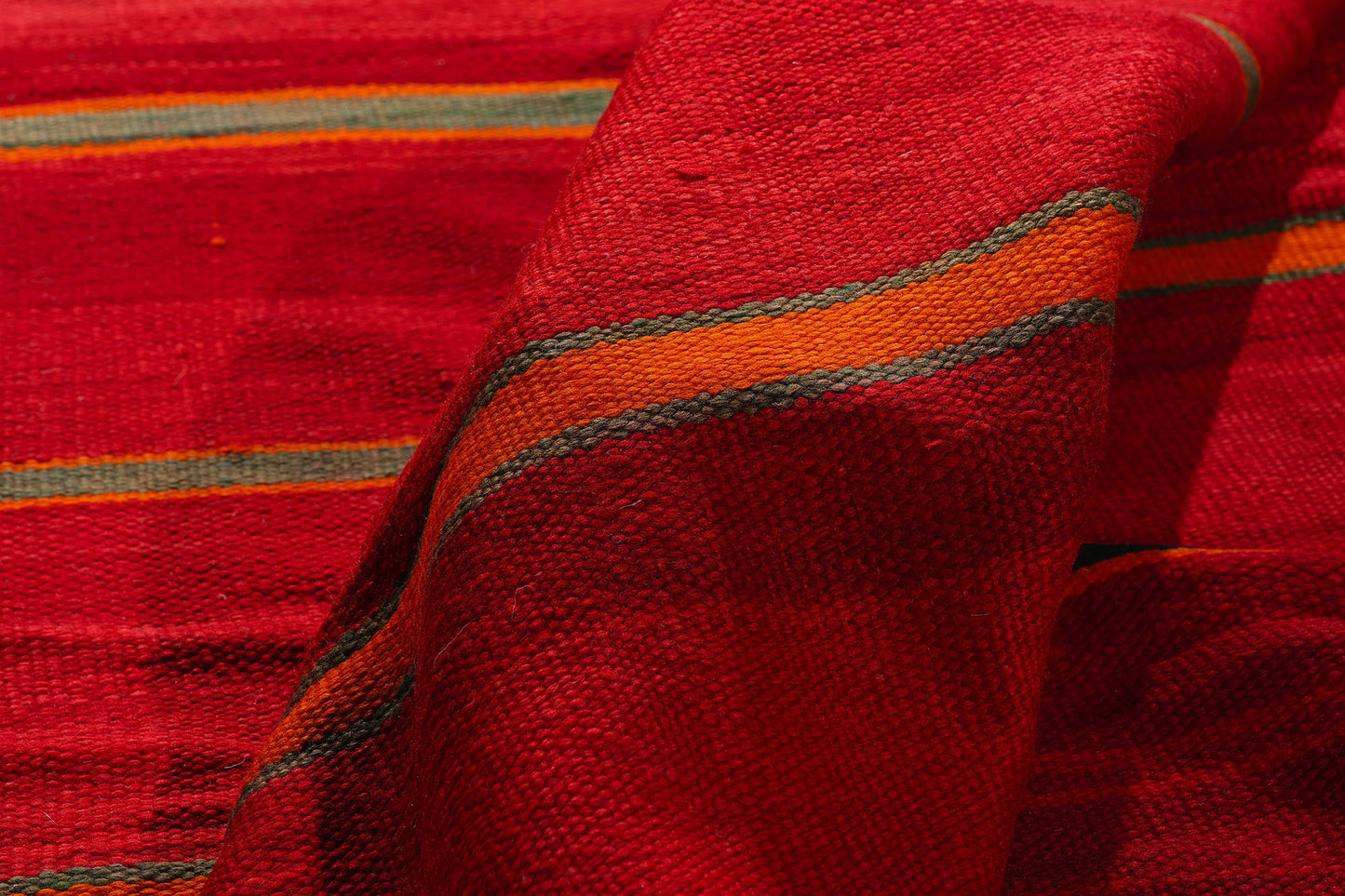 6 x 14 Red Vintage Striped Moroccan Kilim Rug 79339