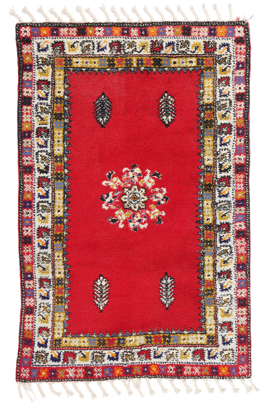4 x 6 Vintage Red Rabat Moroccan Rug 79005