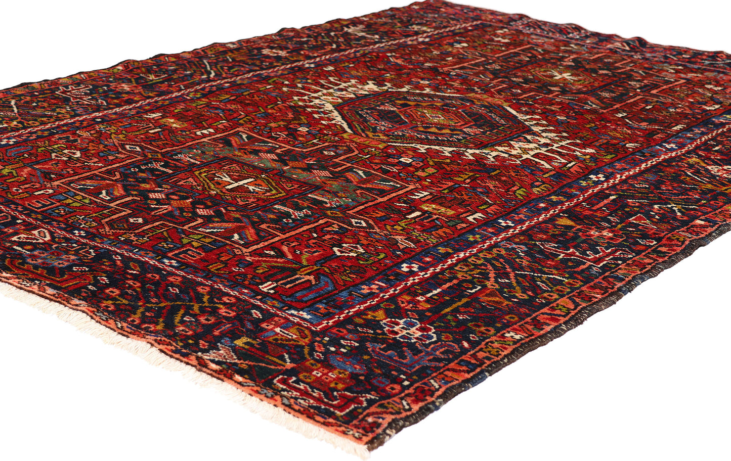 5 x 6 Red Vintage Persian Karaja Heriz Rug 79305