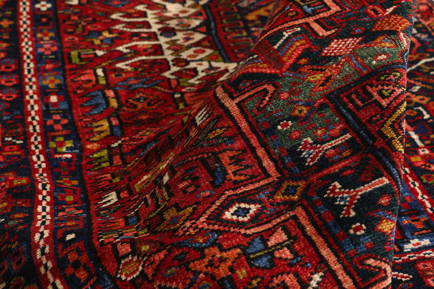 5 x 6 Red Vintage Persian Karaja Heriz Rug 79305